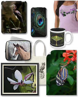 iPhone cases, iPod cases, laptop sleeves, mugs, posters, prints, t-shirts and more. 